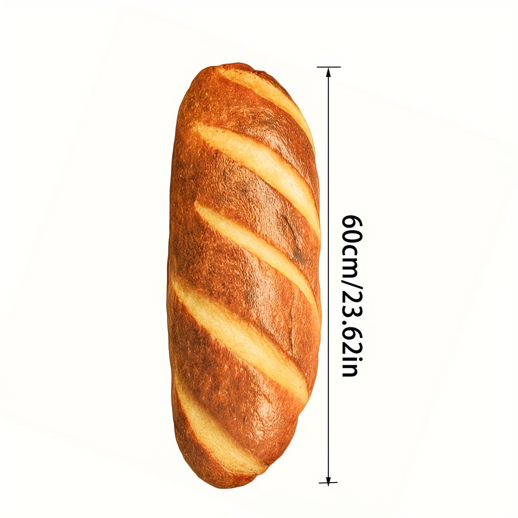 2PC Combo 60cm/23.62in 3D Simulation Bread Shape Pillow Soft Lumbar Baguette Back Cushion Funny Food Plush Stuffed Toy Toast Bread Kids Body Pillow Lumbar Baguette Back Cushion Toys