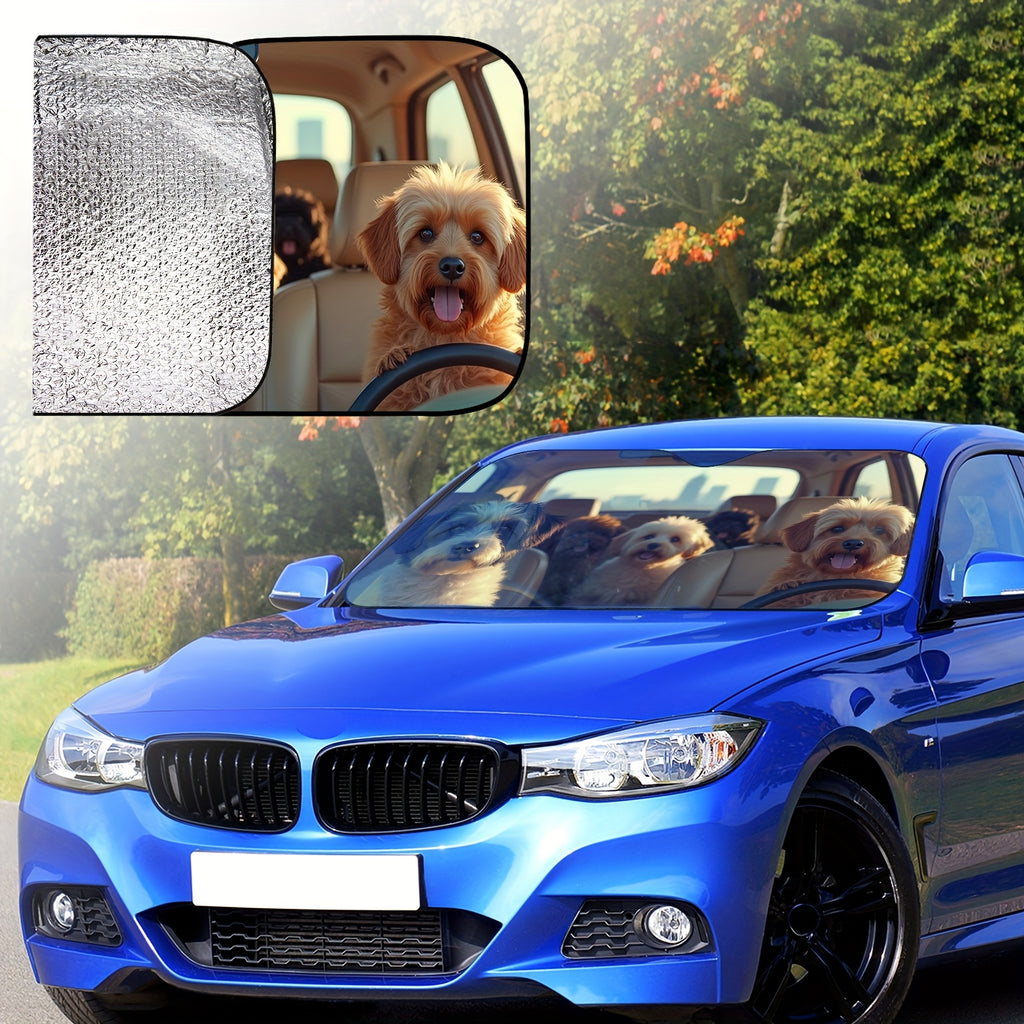 Sun Protection, 1pc Dog Theme Car Windshield Sunshade -