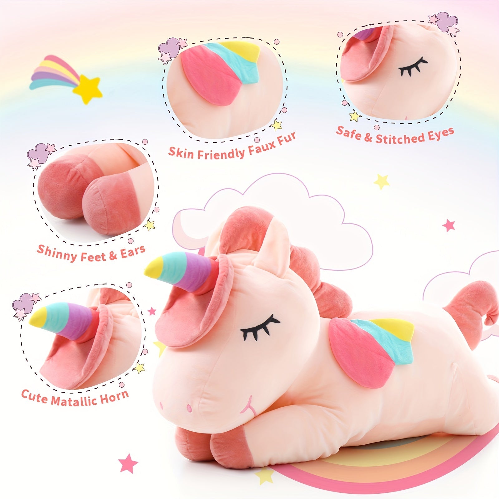 Unicorn Gifts For Girls Plush Unicorn Stuffed Animal Toy, Plush Unicorn Birthday Gift Soft Plush Toys, Girls, Kids, Decor