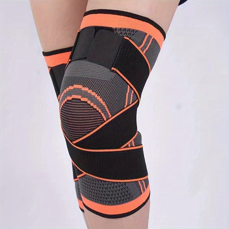 1pc Men's Sports Compression Knee Protector - Knee Support & Protection for Fitness, Running, Gym, and Outdoor Activities - Breathable, Short, Nylon Strap Design