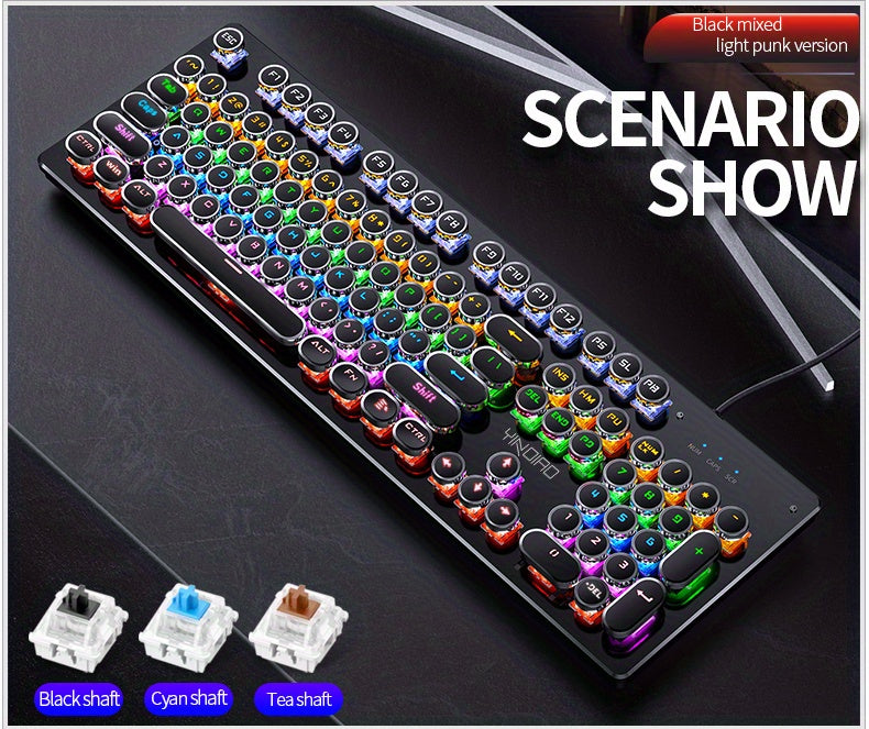 YINDIAO Gaming/Office Mechanical Keyboard, Wired USB Plug