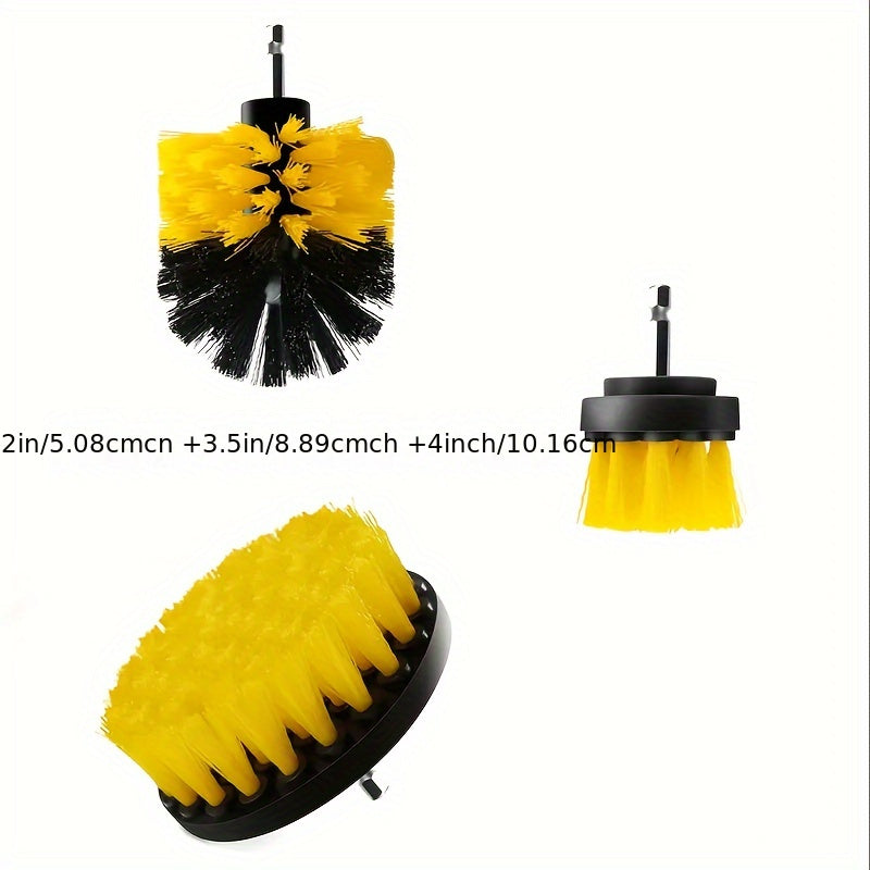 3/7pcs/set, Drill Brush Attachment Set, Power Scrubber Wash Cleaning Brushes Tool Kit, All Purpose Drill Brush With Extension For Grout Floor, Tub Shower Tile, Bathroom, Kitchen Surface And Car