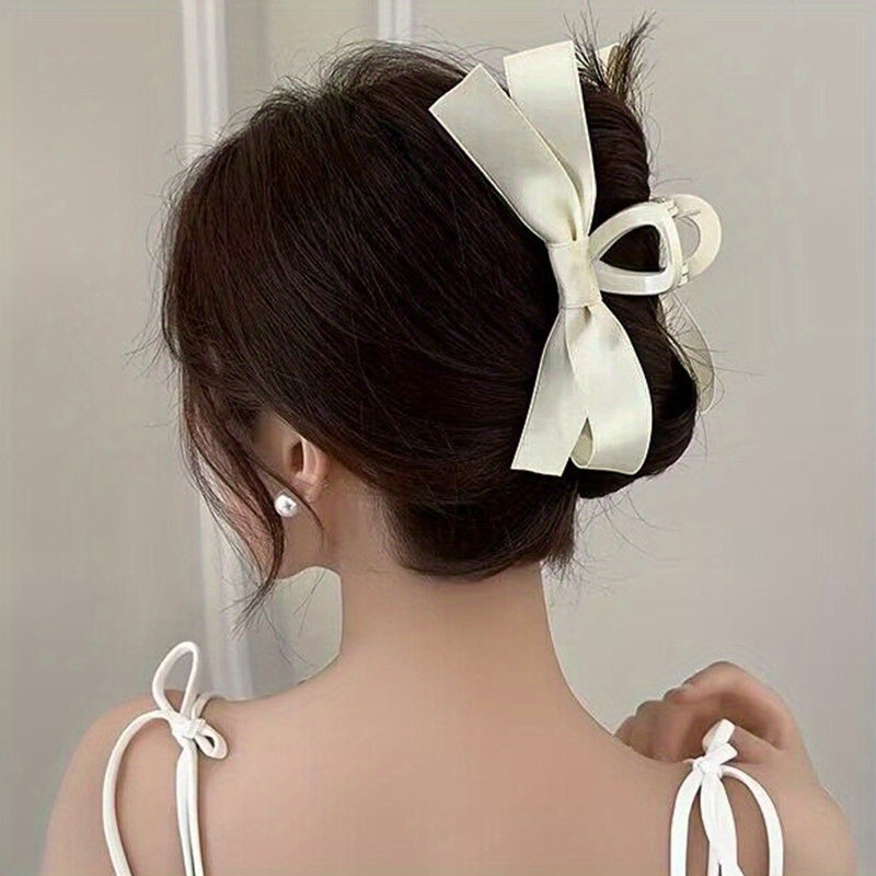 1pc Large Black Bow Hair Claw Clip for Women & s - Elegant Minimalist Hair Accessories with Secure Hold for Ponytails, Buns, Braids -
