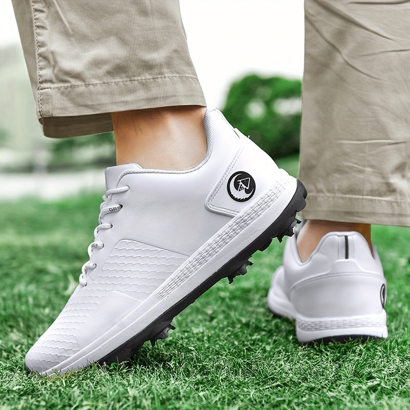 Men's Non-slip Spiked Golf Shoes, Professional Lace Up Sports Sneakers For Golf Training