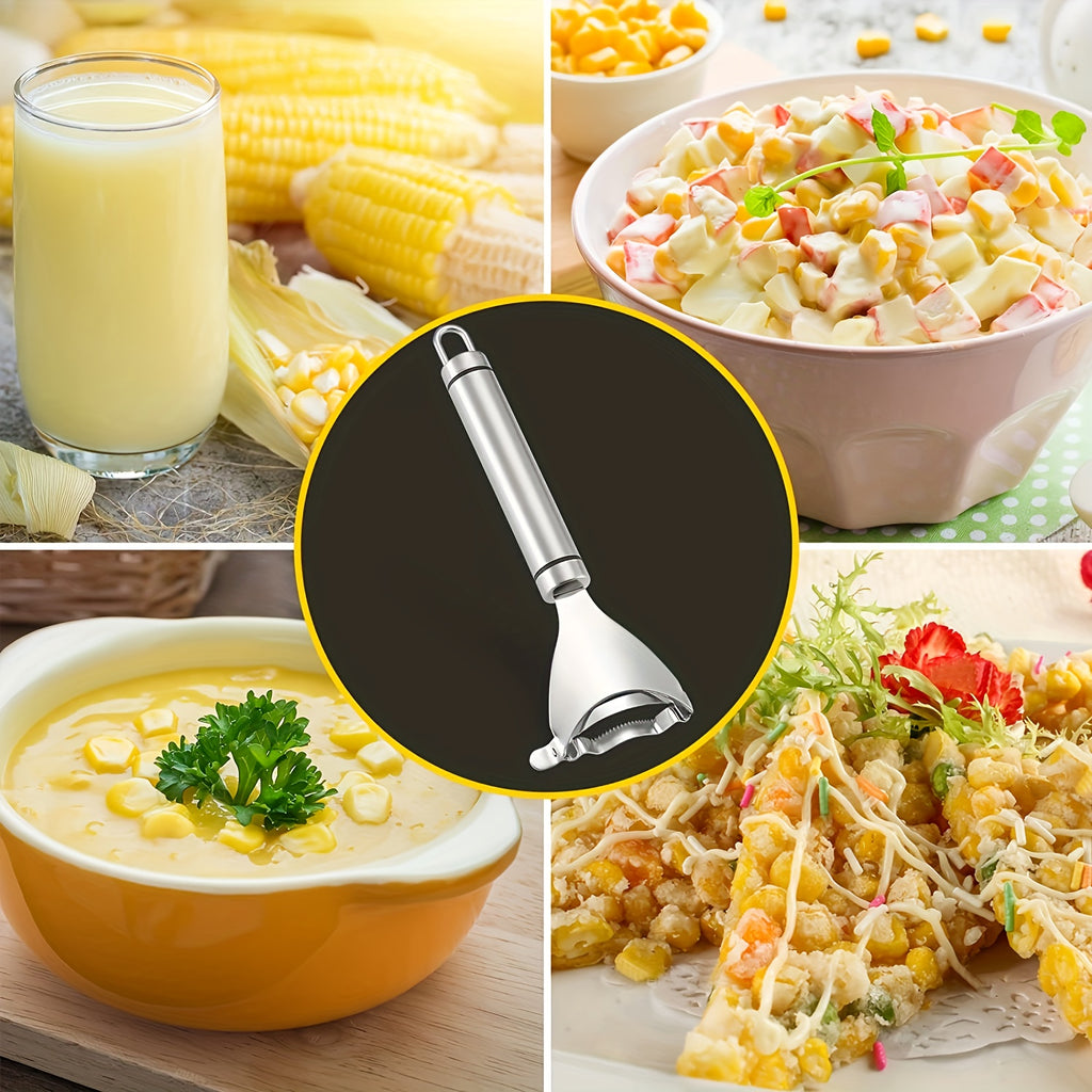 Ergonomic Stainless Steel Corn Cutter | Quick, Efficient Kernel Stripper with Comfort Grip