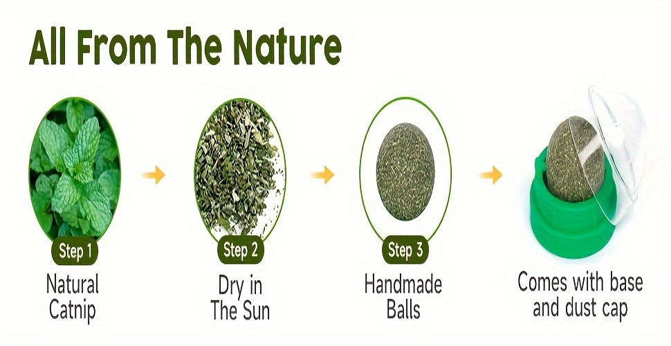 4 Pcs Whisker Delight Catnip Balls - Natural Energy Boosters