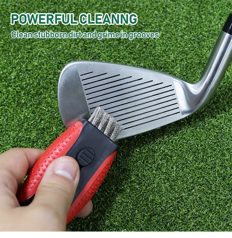 Retractable Pocket Golf Club Cleaning Brush Tool - Wire Brush Club Groove Double Side Cleaner, Golf Accessories