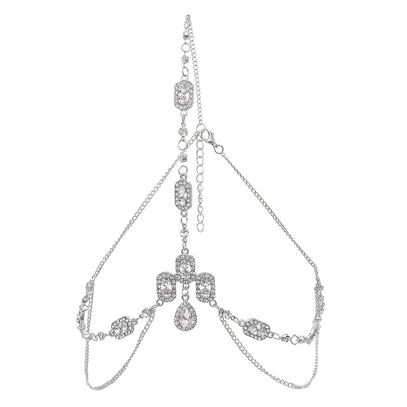 Women Rhinestone Chain Head Piece Head Jewelry Exquisite Elegant Headband Bridal Hair Accessories