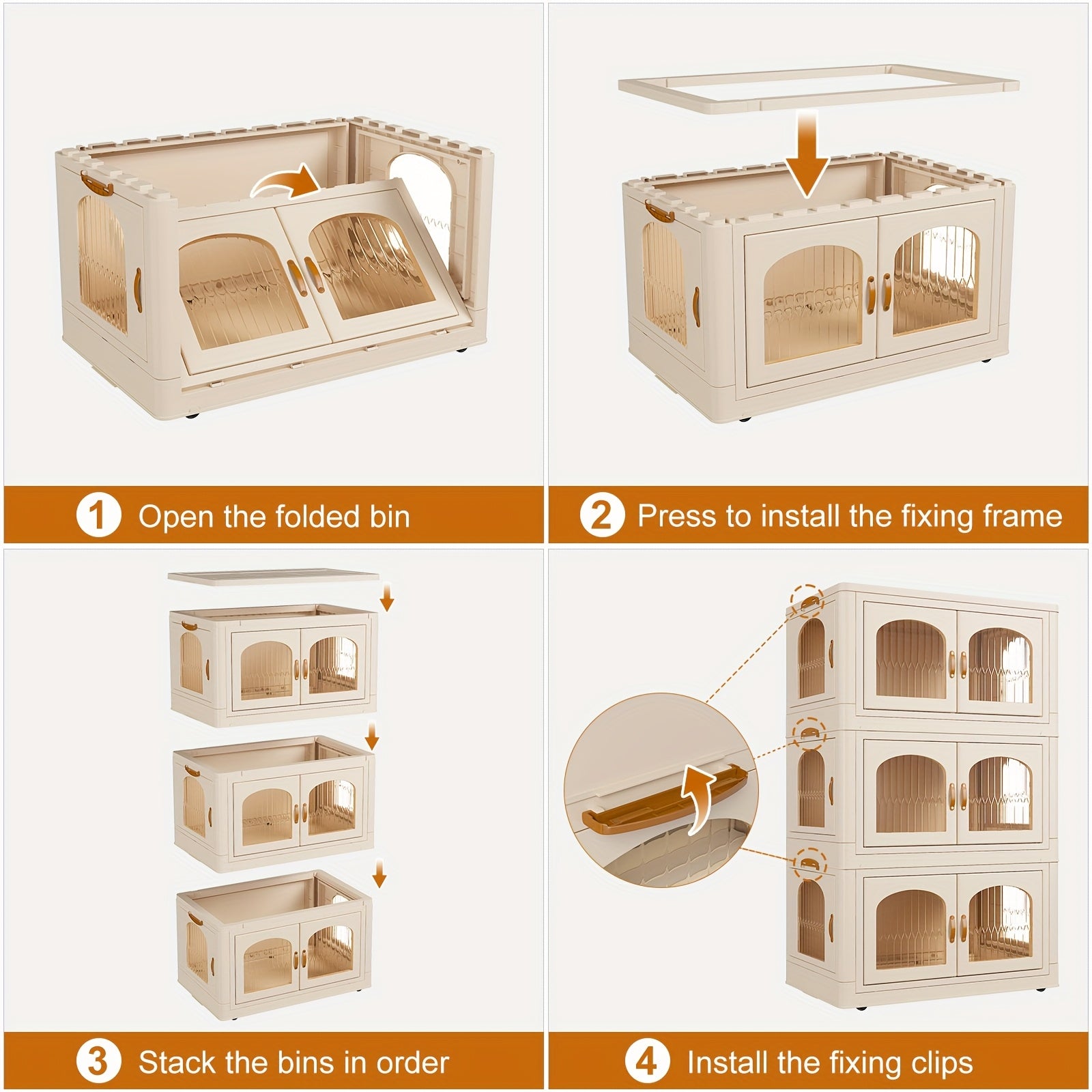 75GALPlastic Storage Bins with Lids and Magnetic Doors | Food Storage Containers