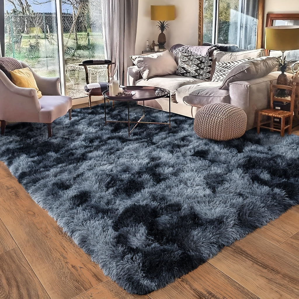 Large Area Rugs For Living Room, Tie-Dyed Shaggy Rug Fluffy Throw Carpets, Ultra Soft Plush Modern Indoor Fuzzy Rugs For Bedroom Home Decor, Tie Dyed-blue Gray