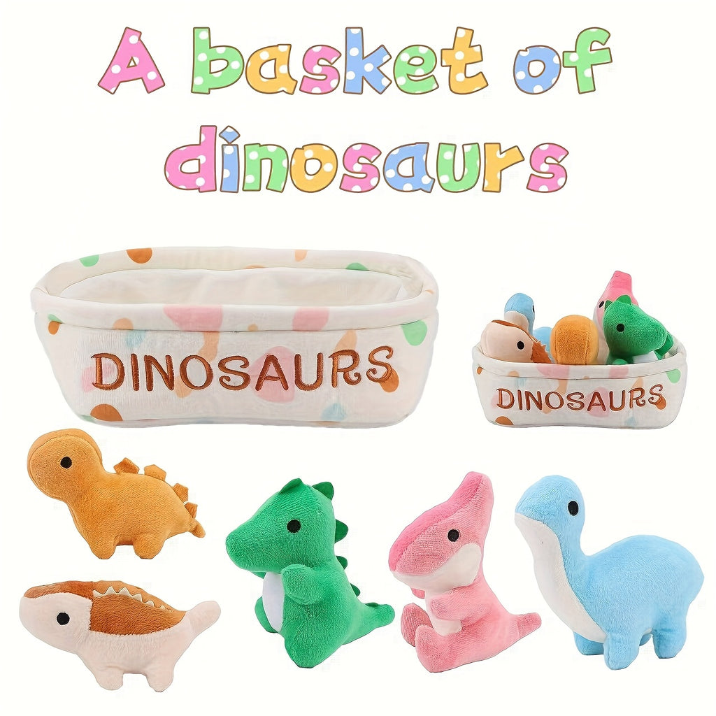Molutian Plush Animal Basket - Soft Stuffed Toys Including Capybara, Dinosaur, Axolotl, Rabbit, Cat, Duck & Strawberry - Perfect for Youngsters' Birthdays, Halloween & Christmas Gifts