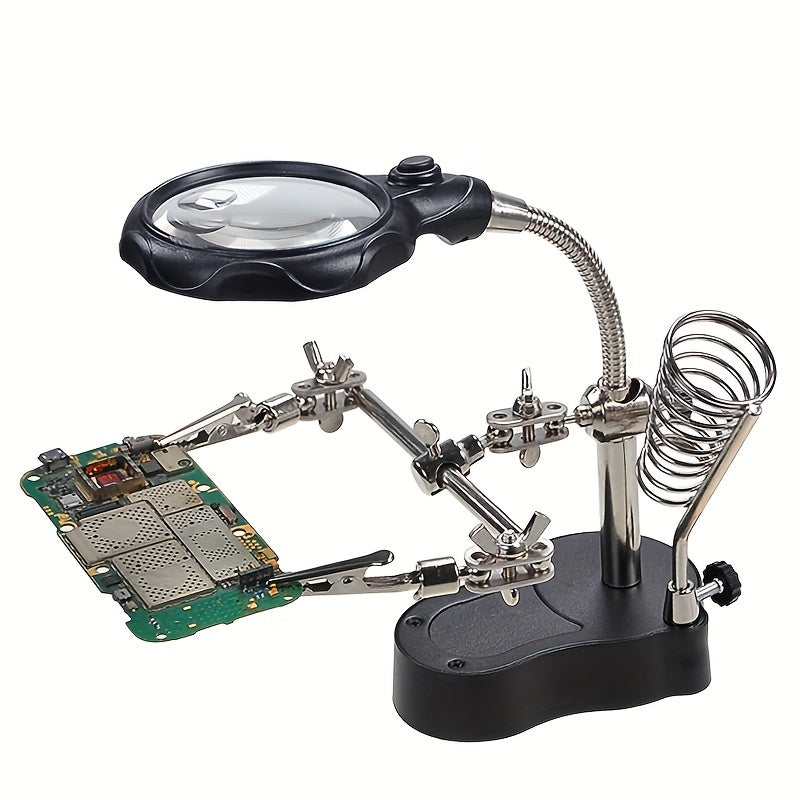 Professional Electronic Inspection & Repair Station with Built-in Lighted Magnifying Glass
