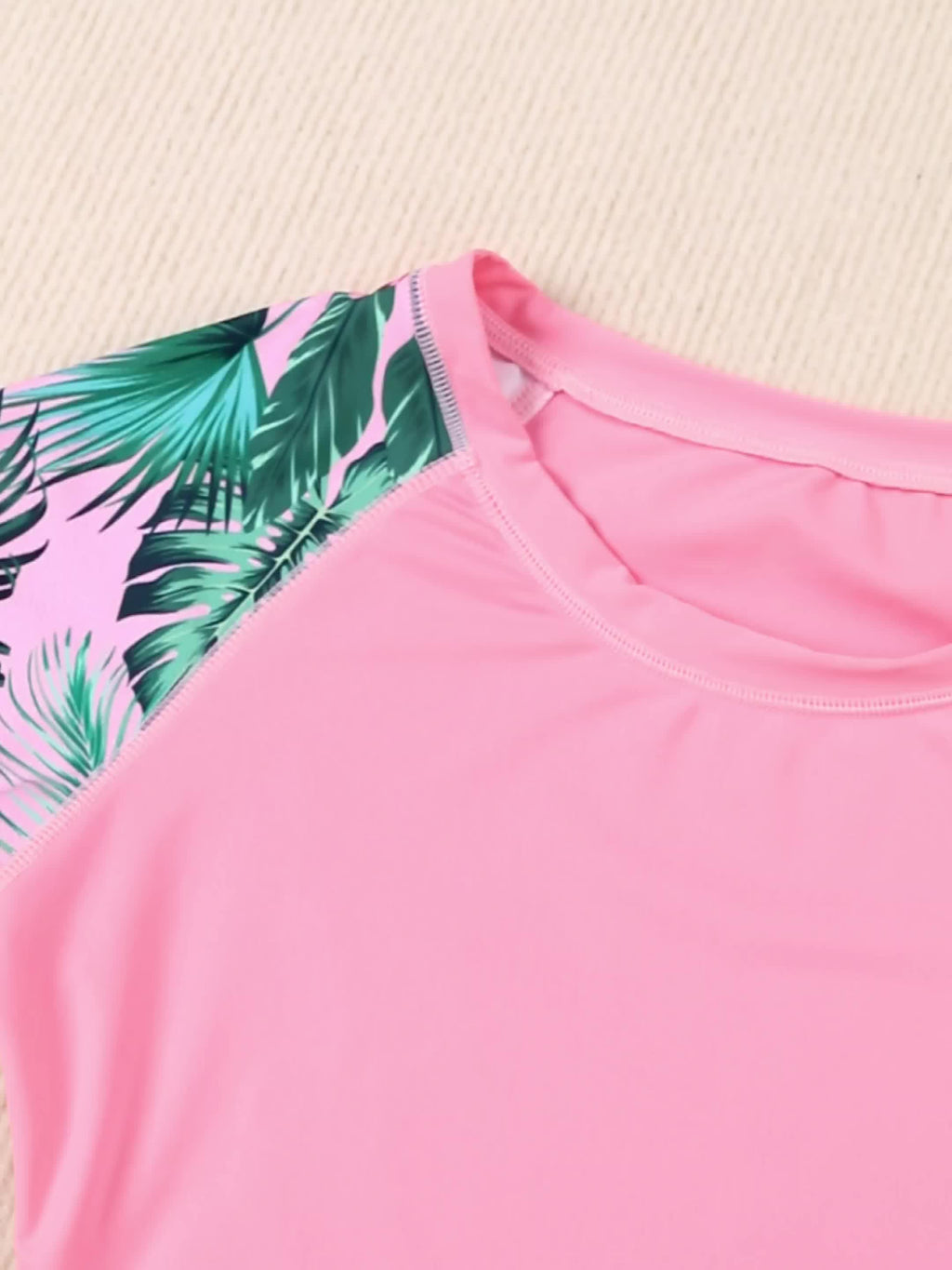 2 Pieces Women's Casual Sports Sets: Fashionable Tropical Leaf Flower Graphic Long Sleeve Shirts & Shorts, Athleisure Wear for Active Ladies