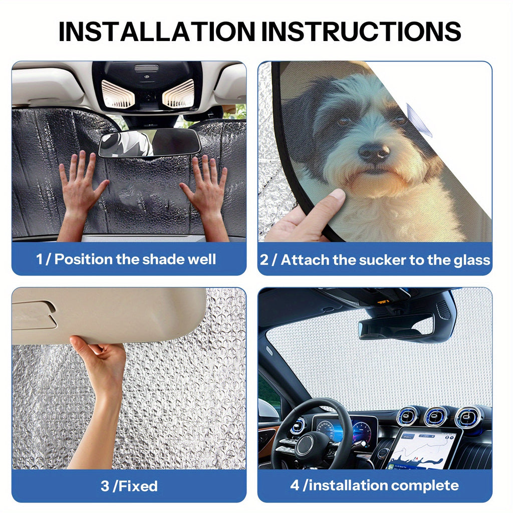 Sun Protection, 1pc Dog Theme Car Windshield Sunshade -