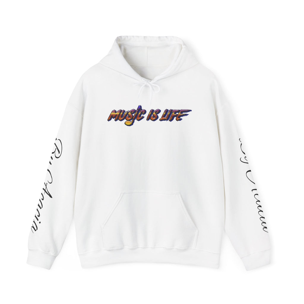 Music Is Life Hoodie — Colorful Watercolor Note Graphic Pullover