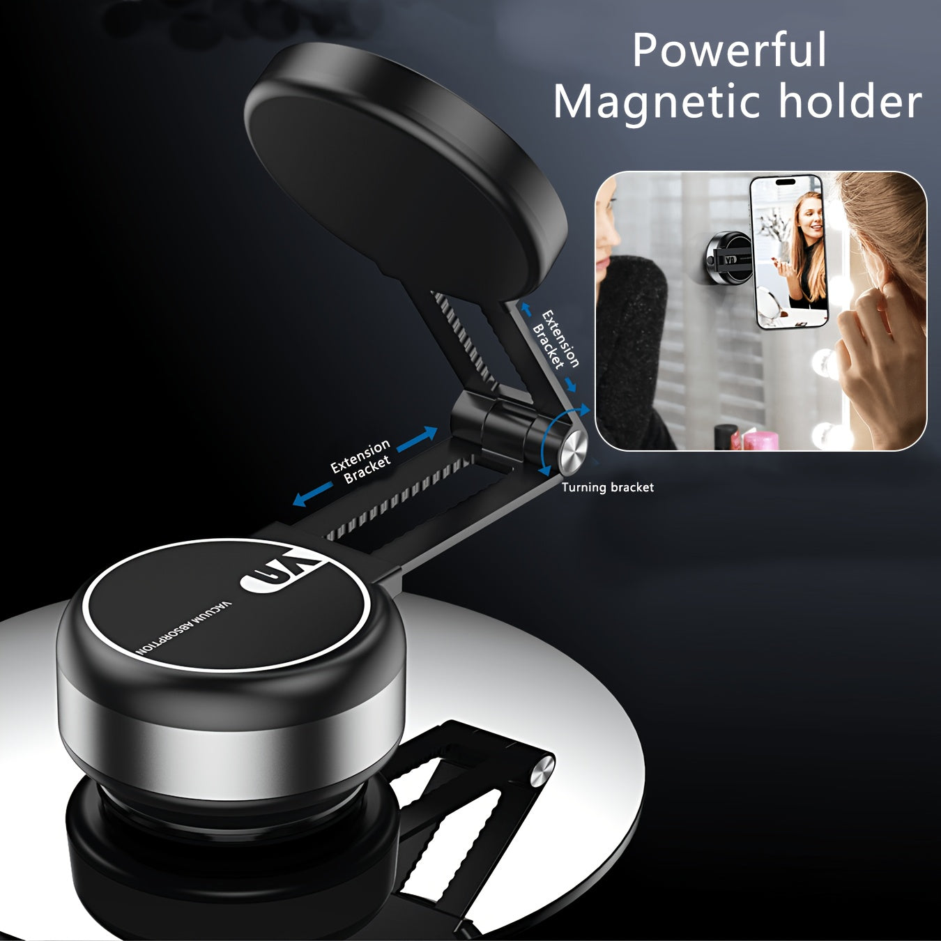 Car Mount Phone Holder For Vehicle, Vacuum Suction Design,