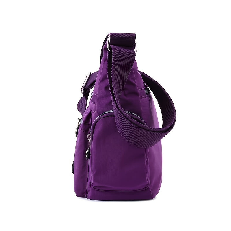 Unisex Square Bag Messenger Bag Multi-Pocket Lightweight Travel Shoulder Crossbody Bag for Men and Women