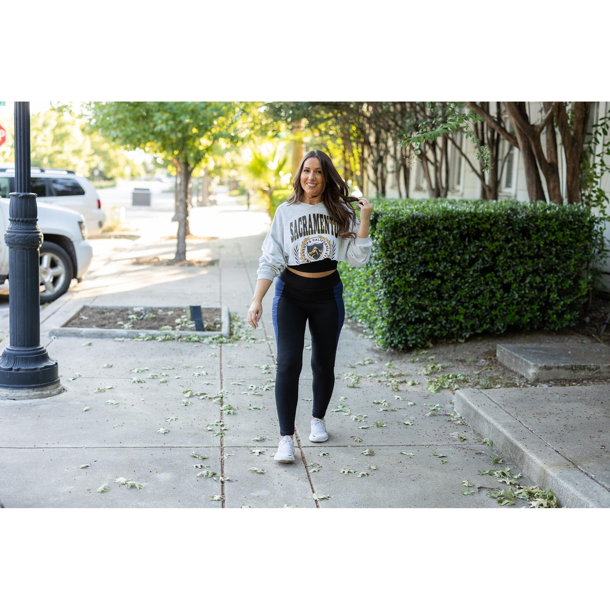 Ready to Ship | The Billie- Blue Panel Full Length Leggings