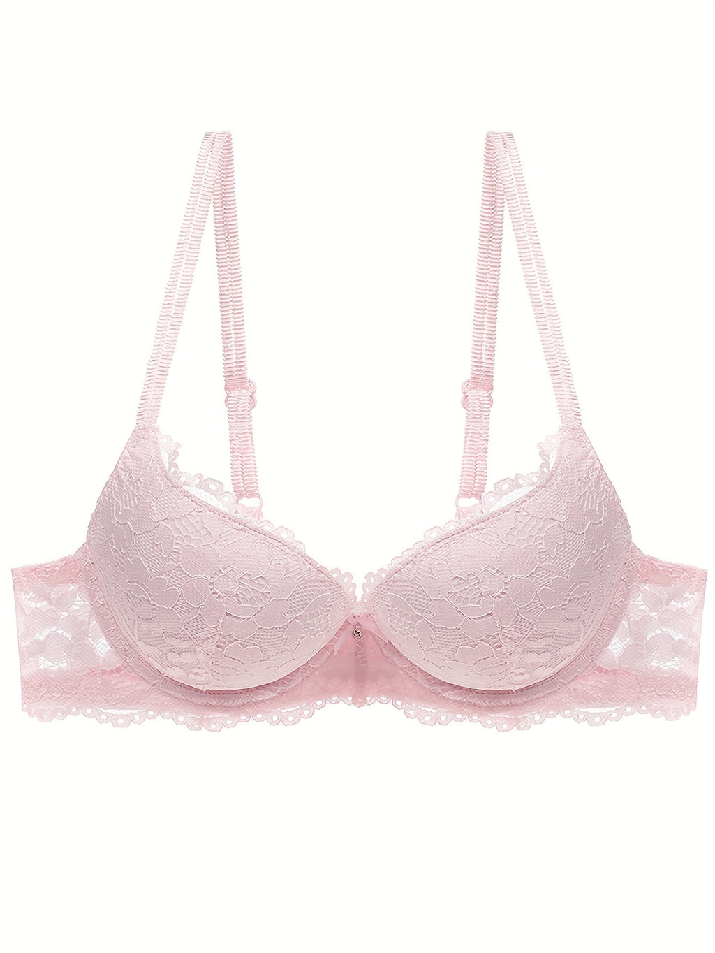 Lace Full Cup Bra | Medium Support, Underwire, Non-Removable Padding, Solid Color