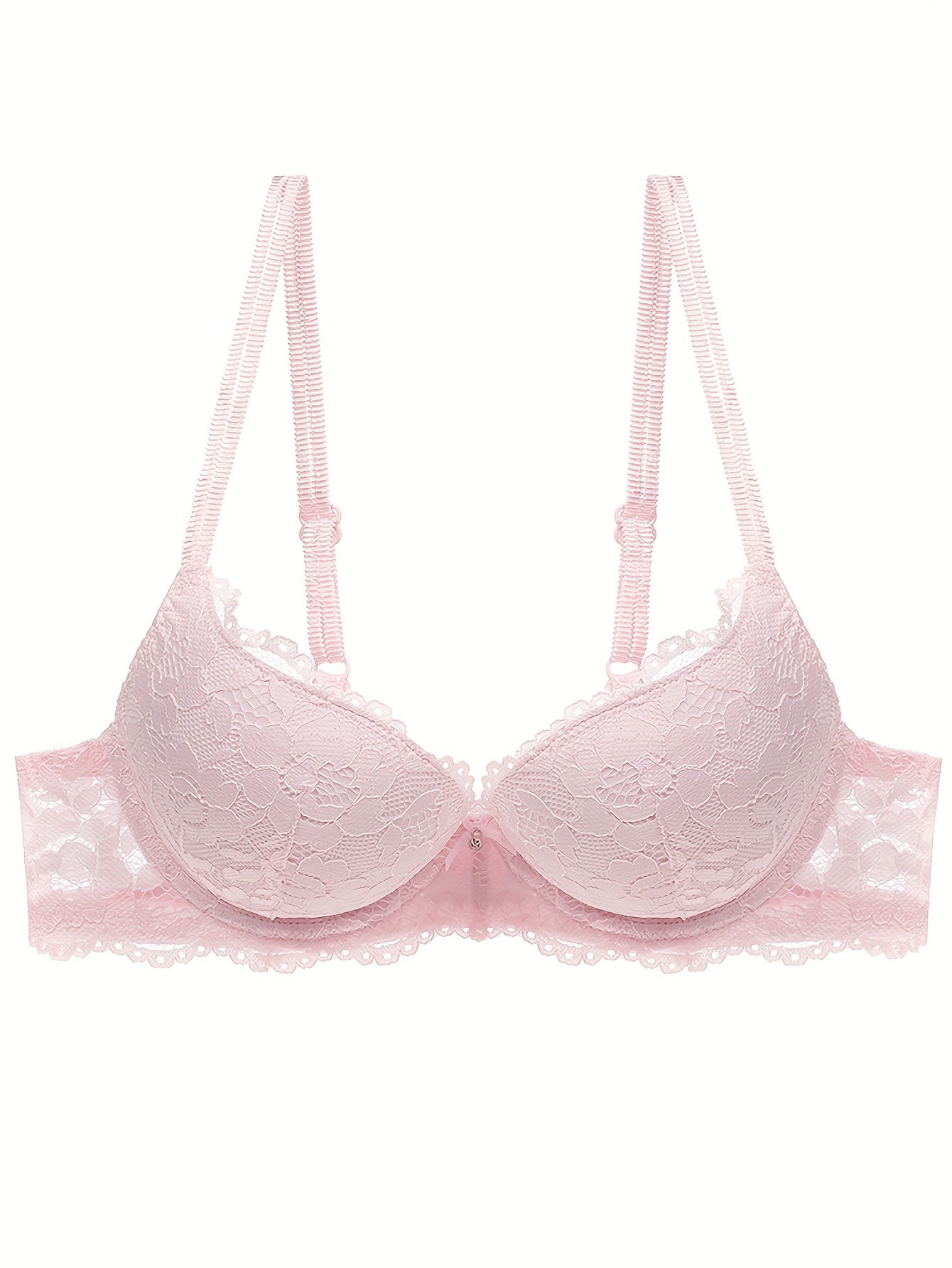 Lace Full Cup Bra | Medium Support, Underwire, Non-Removable Padding, Solid Color