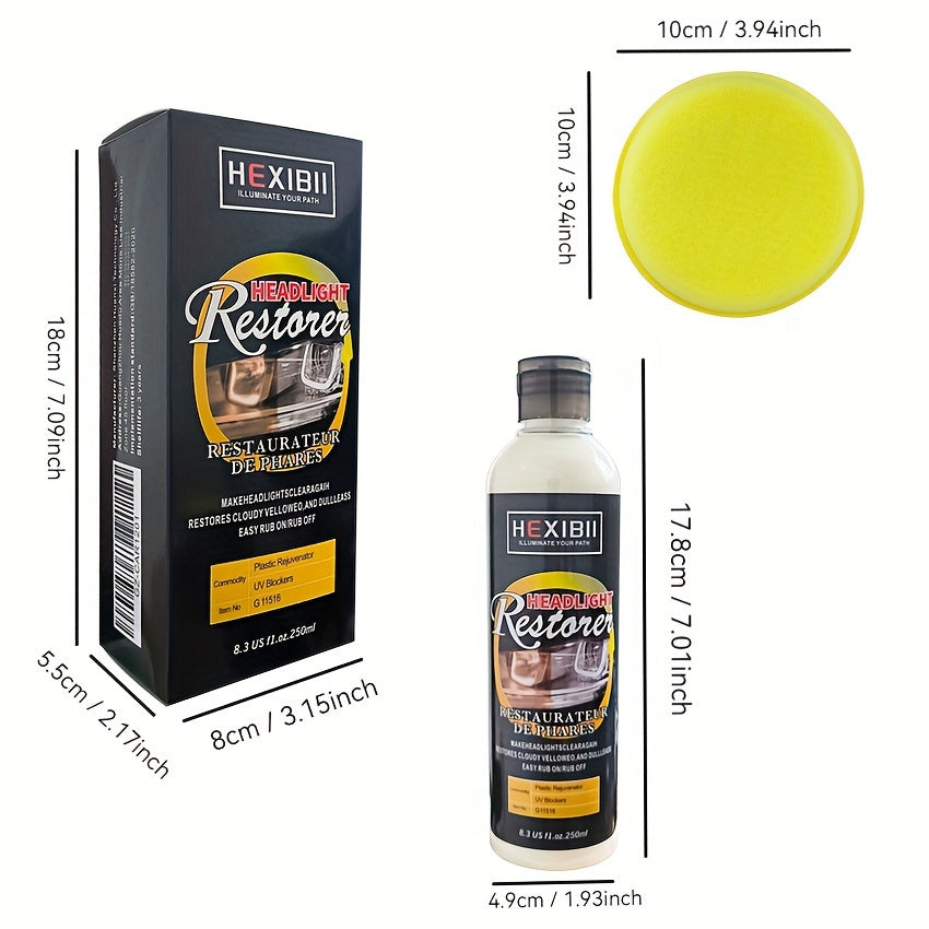 8.5oz Car Headlight Restoration Fluid Automotive Headlight Oxidation Yellowing Scratches Blurring Enhancement Crystal Plating Coating Refurbishment Agent