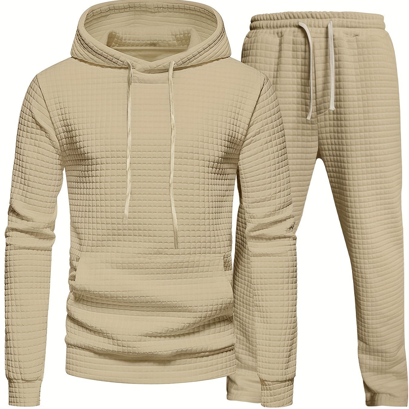 Two-Piece Waffle Jogging Training Sweatsuit Set