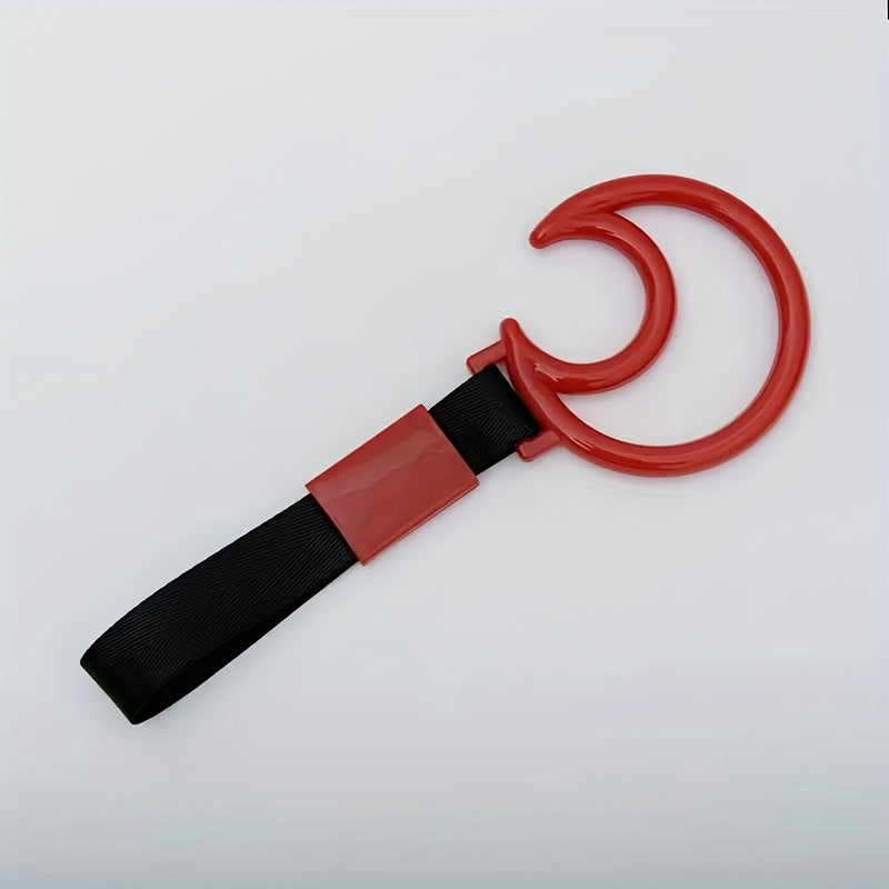 JDM Racing Moon Anti Static Car Pendant - Durable PVC & Nylon Drift Pendant with Safety Warning Ring, Multi-functional Automotive Traction Strap | Decorative & Functional Automotive Accessory