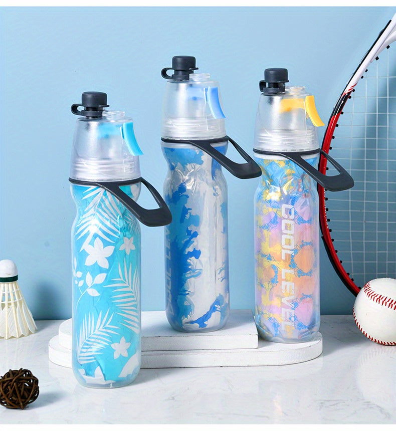 Creative Double-layer Sports Spray Water Bottle, Dual-purpose Plastic Squeeze Spray Bottle For Summer Outdoor Sports