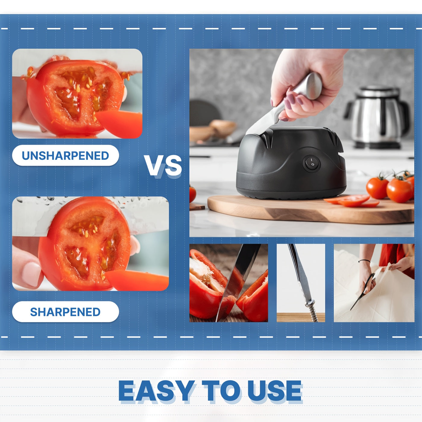 [Professional Knife Sharpener] WANVOAPLS Professional Electric Knife Sharpener