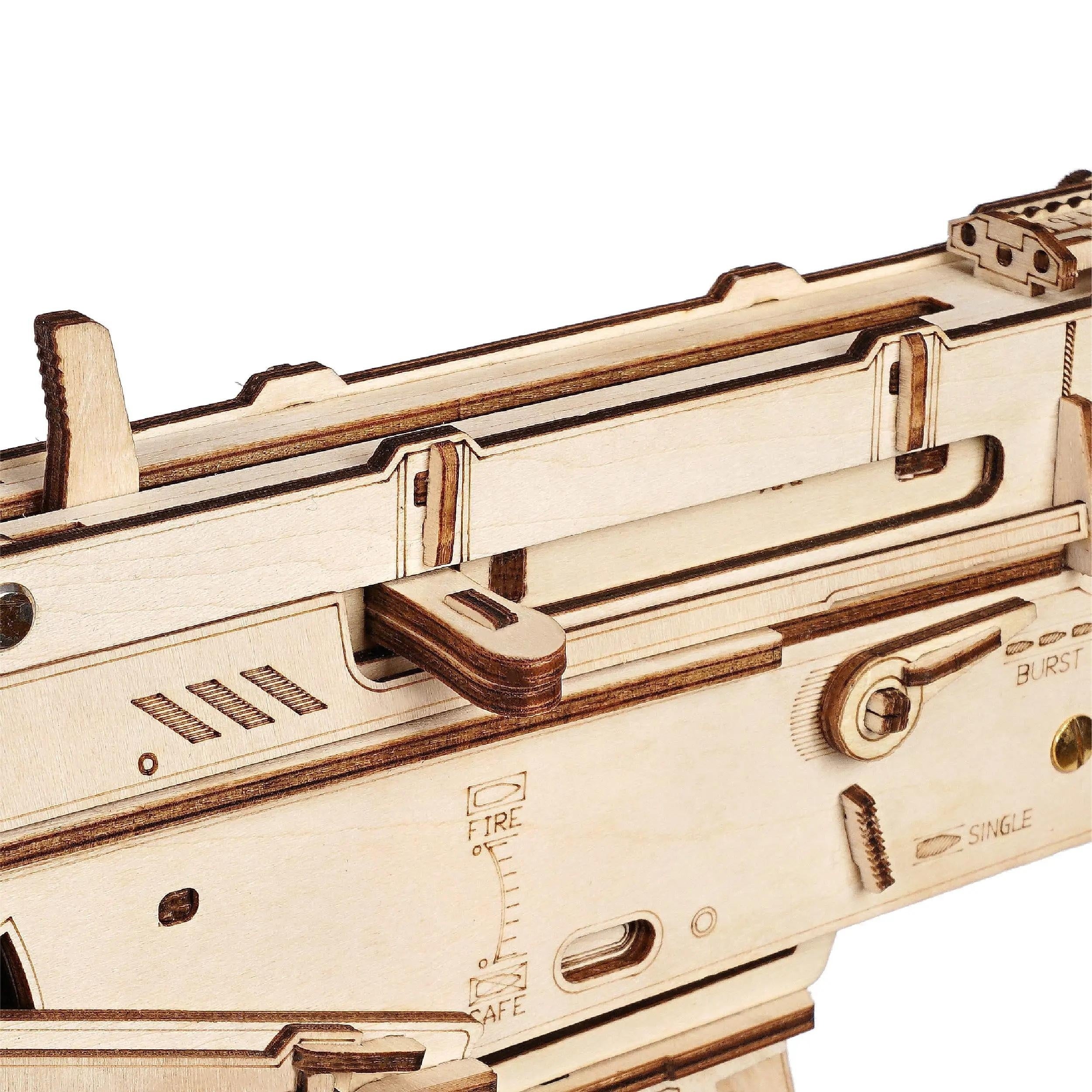 3D Puzzles for Adults, Wooden 3D Puzzle AK47 Model Rubber Band Gun Model Building Kits for Adult, DIY Wood Crafts Cool Toys Gifts Hobbies for Men Women, LQ901 Justice Guard
