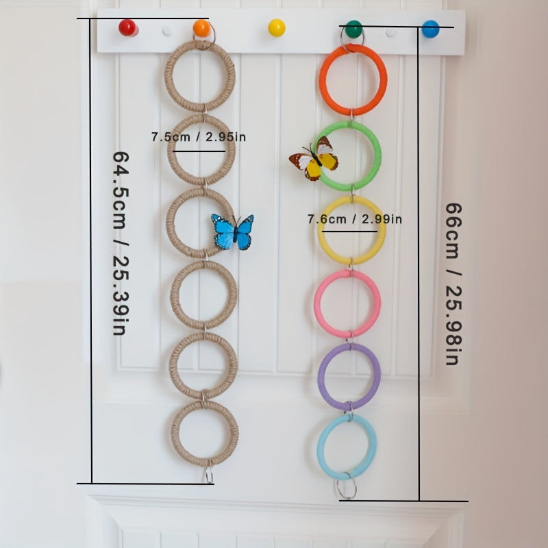 1pc Colorful Parrot Climbing Toy - Durable & Hemp Rope Swing and Perch