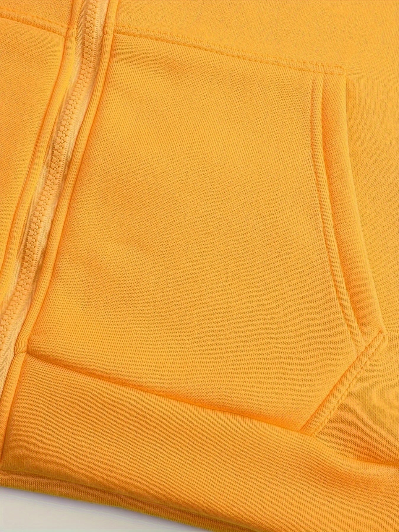 Men'S Casual Hooded Sweatshirt, Solid Color Zip-Up Pullover, Long Sleeve Polyester Knit Fabric, Regular Fit with Slight Stretch, 160gsm - Autumn/Winter Fashion