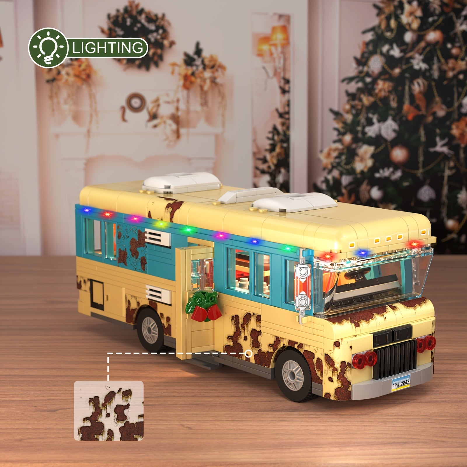 532pcs Cousin Eddie's RV Block Model Building Set - Bright Colors, Desktop Decoration - Educational Block Toys - A Must Buy For Fans - Great Gift For Christmas And Halloween!