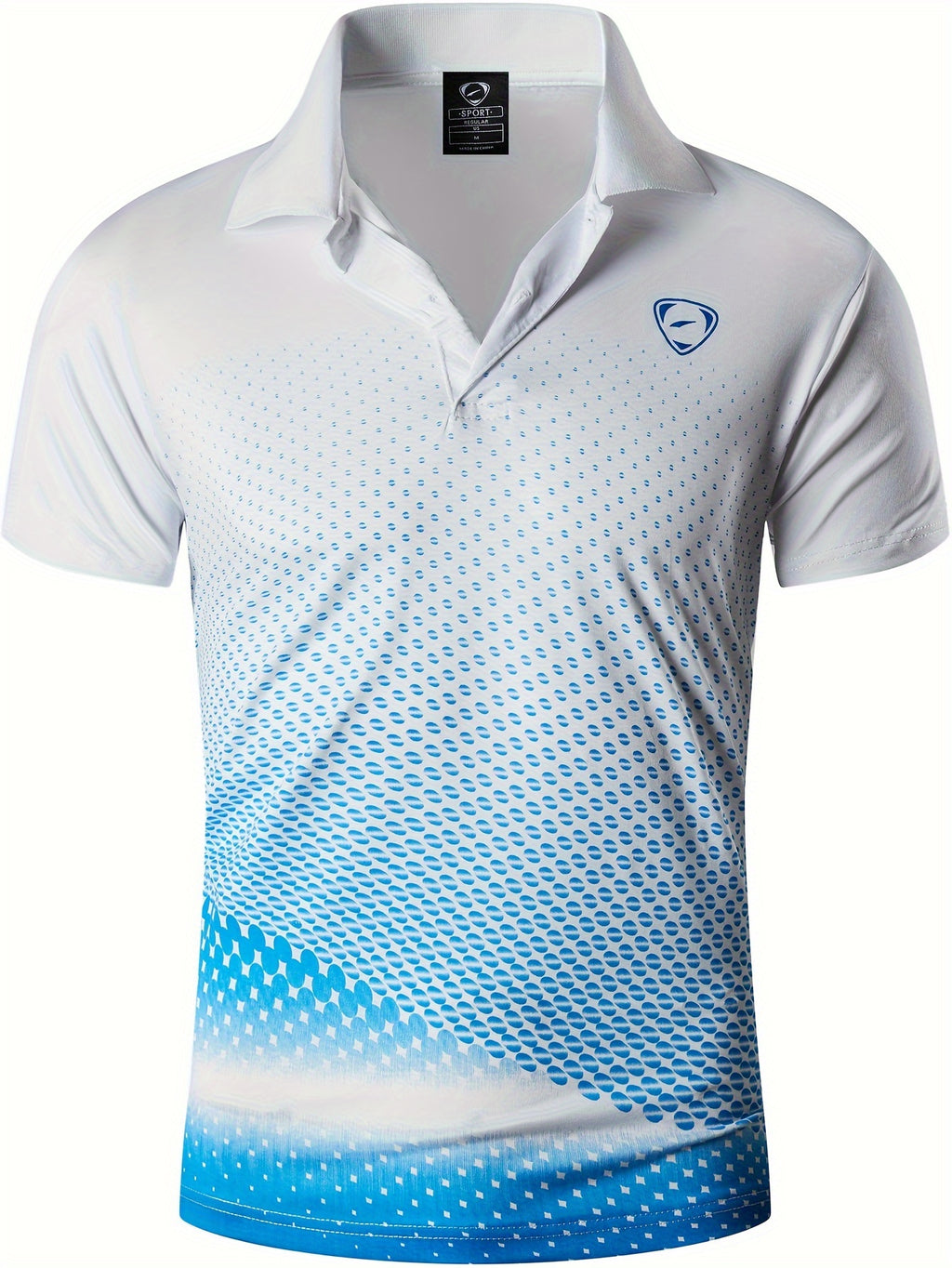 Jeansian Men's Lightweight Breathable Sport Shirt - Vibrant Orange All-Over Dot Print