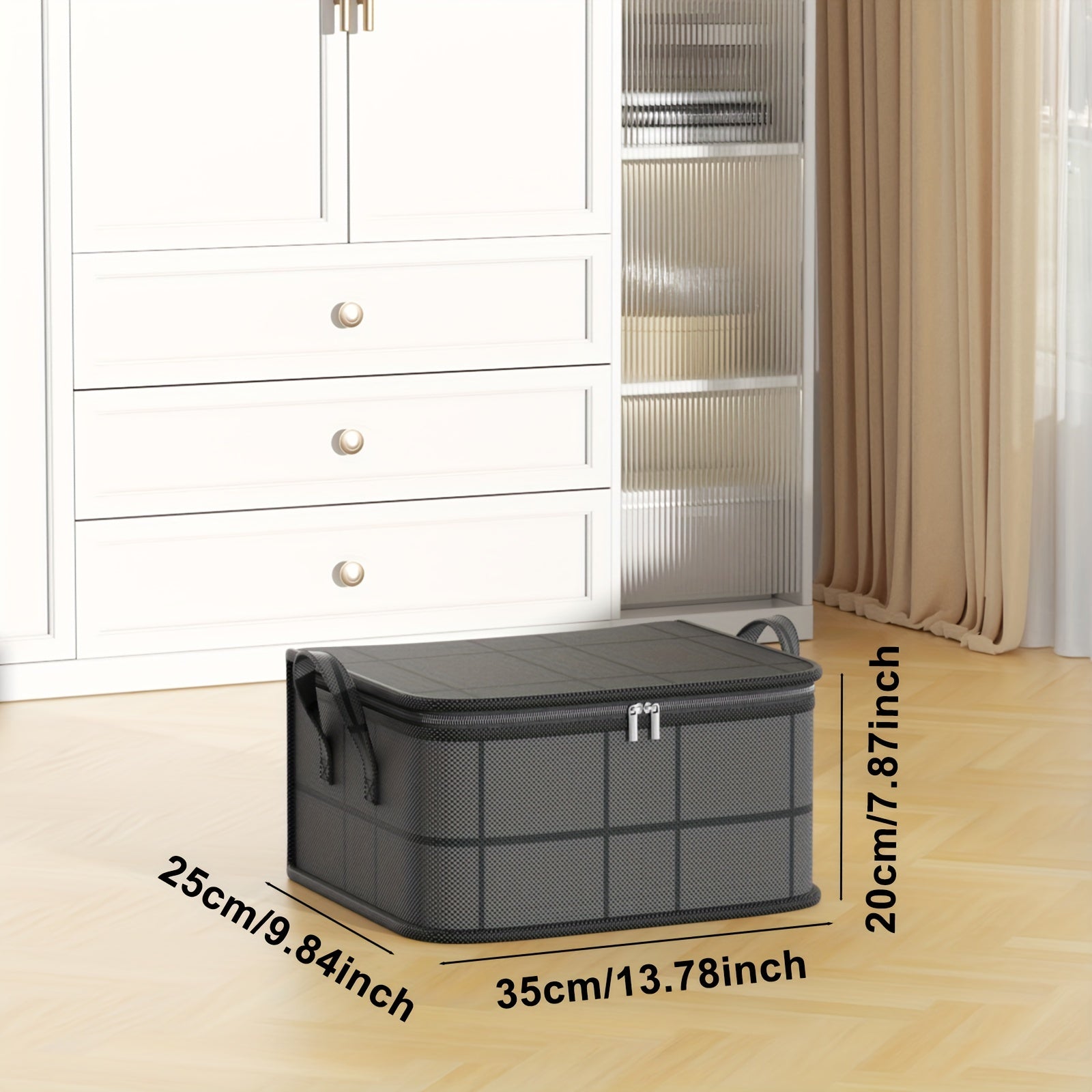 1pc of Clothing Storage Bag, Travel Bag, Large Capacity, with Handles, Foldable, Suitable for Quilts, Storing Clothes, Cotton Jackets, Blankets, Toys, Etc, Under-Bed Storage