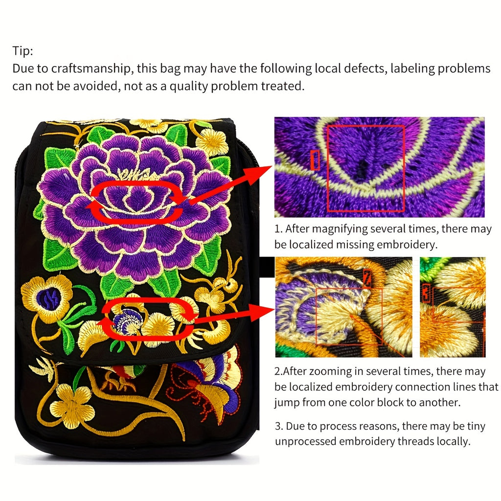 [Embroidered Crossbody] Lightweight Crossbody Bag