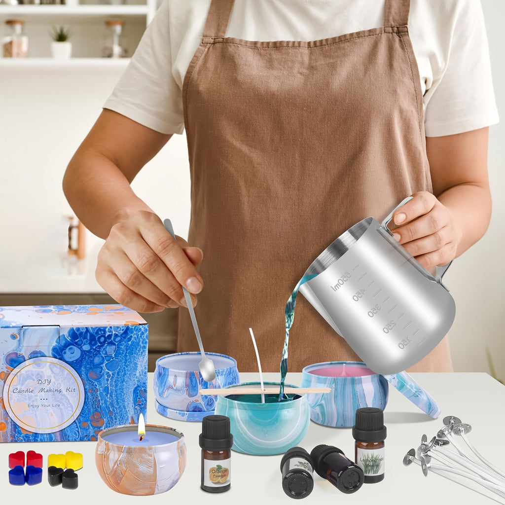 Candle Making Kit For Adults Scented Candles With 9 Candle Jars, 4 Beeswax, 8 Dye Blocks, 16.91oz Melting Pot And More Arts Crafts Hobby Kit Gift Set, Home Decor, Thanksgiving Christmas Decorations.christmas Candles.Valentine