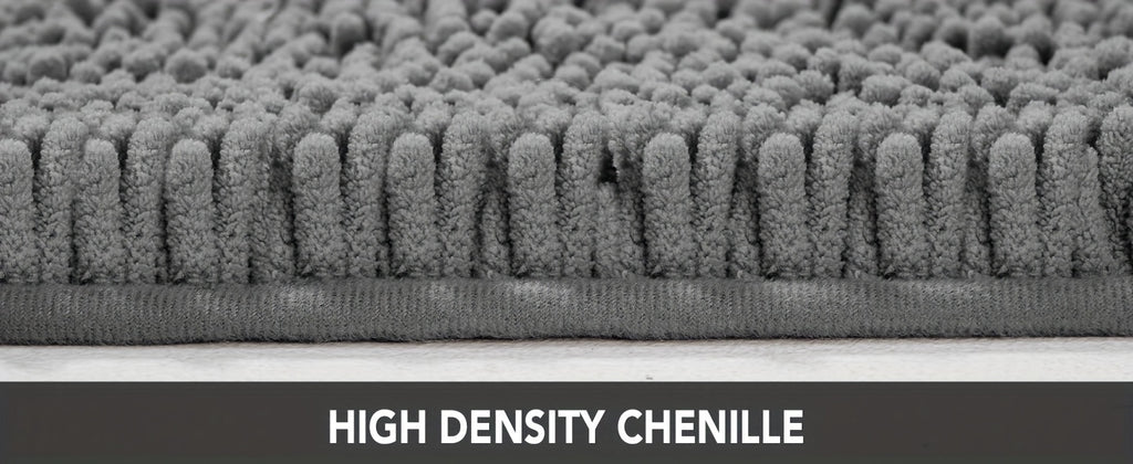 Bath Mat, Thick Soft Chenille Bath Rugs, Quick Dry Absorbent Machine Wash Bathroom Rugs, Non-Slip Rubber Backing Durable Rugs For Bathtubs, Shower Floor, Under The Sink
