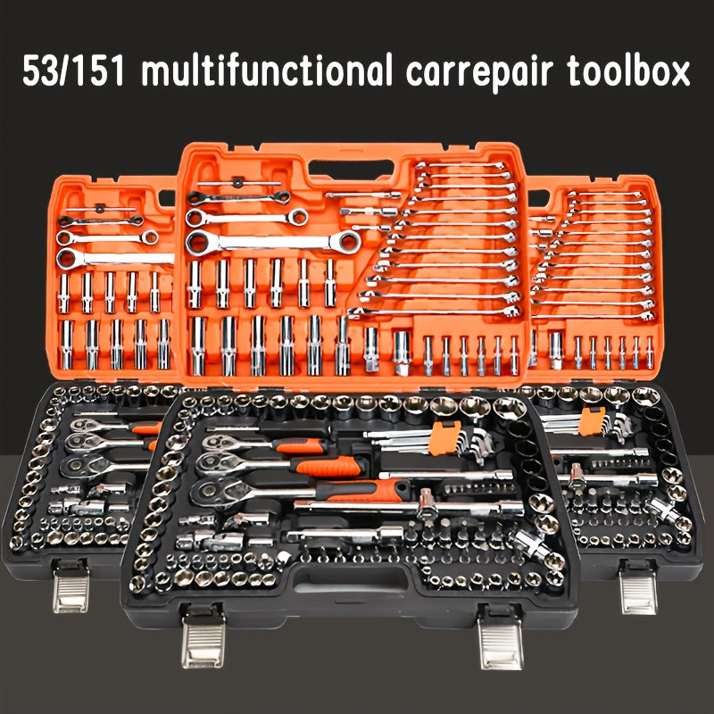 [HOT SALE]1 Set Of 53/151 Pieces, Professional Auto Repair Tool Kit