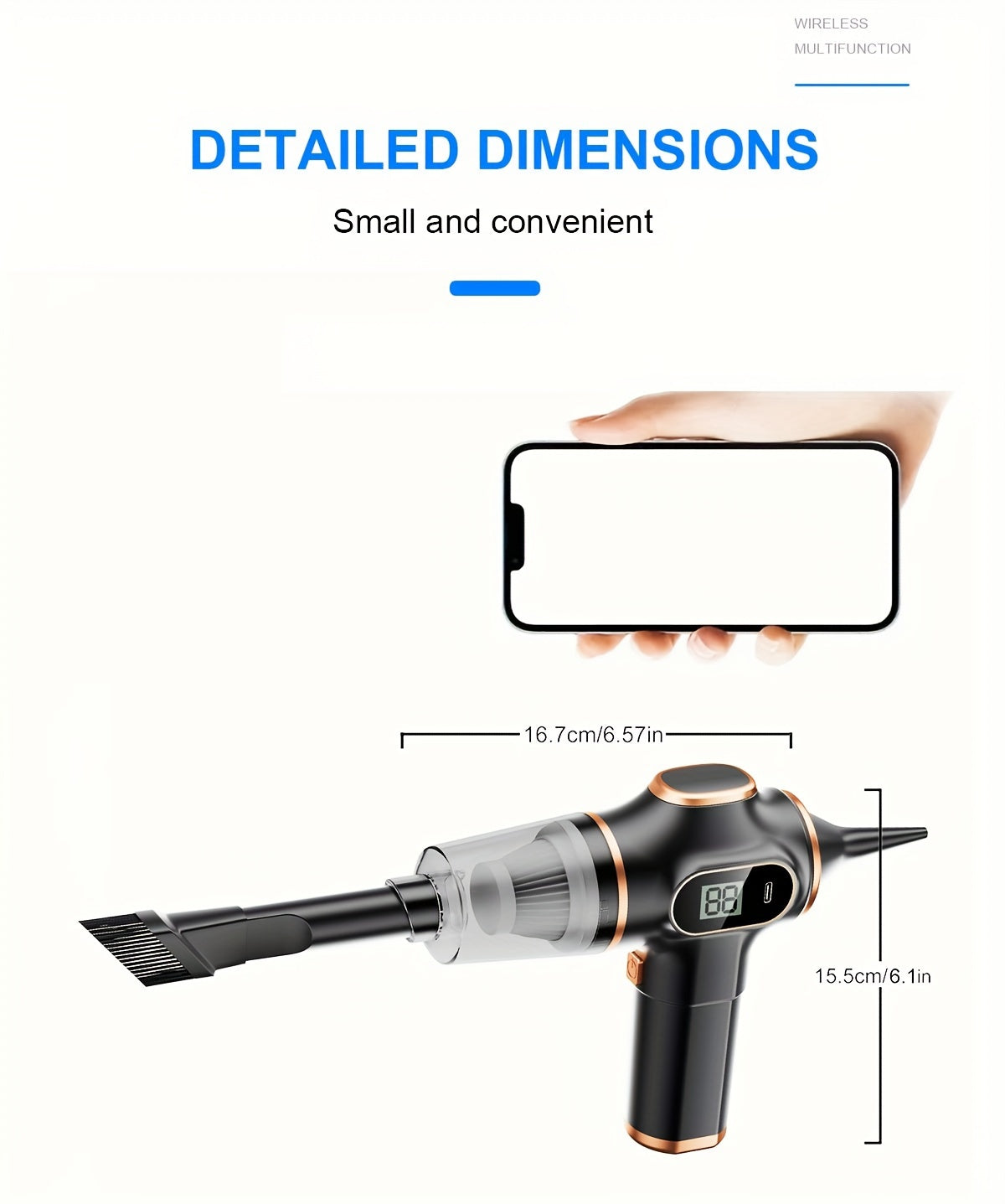 4000mAh High-Power Portable Vacuum Cleaner -USB Rechargeable,