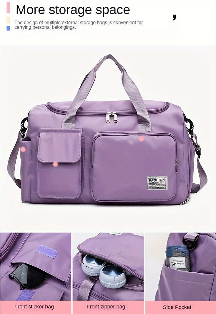 wukds Large Capacity Travel Gym Bag with Shoe Compartment & Dry-Wet Separation -