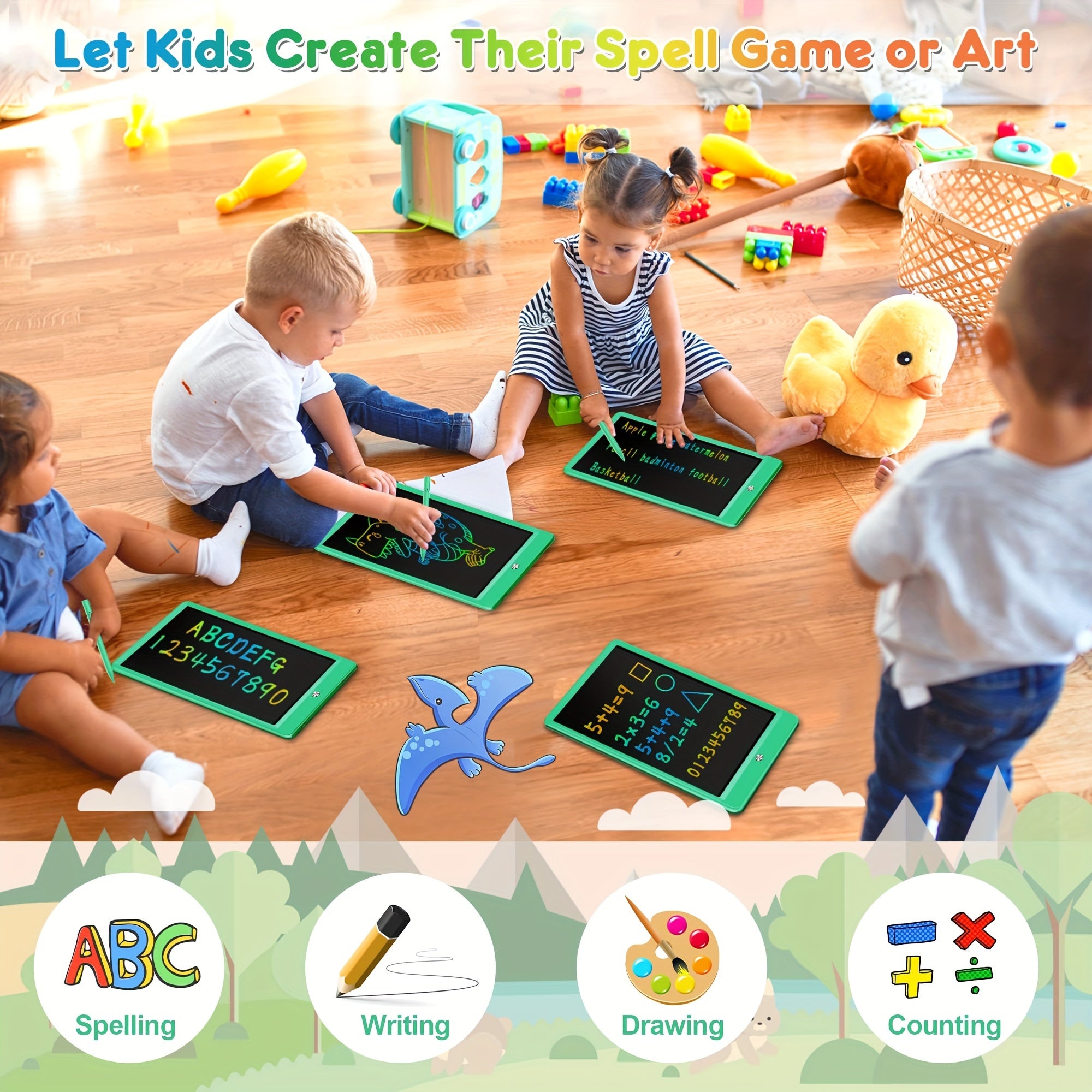 2pcs LCD Writing Board 10 Inches, Toys 3 4 5 6 7 8 9 10 Year Old Boys And Girls, Color Graffiti Board Drawing Board, Gifts For Boys Learning To Walk 3-12 Years Old, Memo Board, Drawing Board