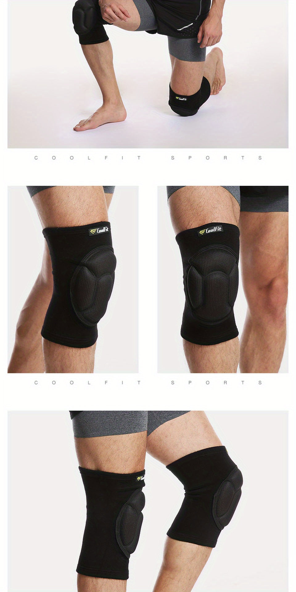 2-Pack Coolfit Thickened Sports Knee Pads for Dance and Streetwear