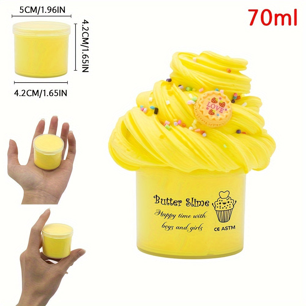 1pc 2.37oz Strawberry Cherry Cake Ice Cream Butter Slime, Super Soft And Non-Sticky Slime Party Favors, Slime Toys, Christmas Gifts