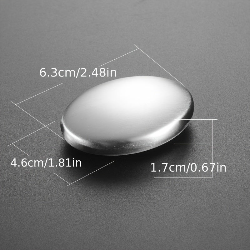 1pc, Stainless Steel Soap, Metal Deodorant Soap, Odor Removal Soap, Reusable Odor Remover, Kitchen Odor Absorber Soap, For Eliminating Odor And Smell, Kitchen Supplies, Cleaning Supplies, Cleaning Tool, Christmas Supplies