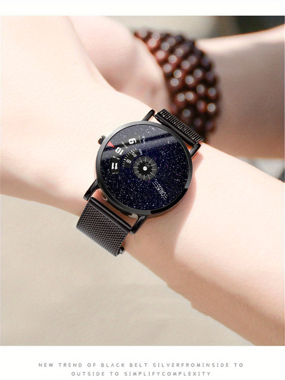New technology personality trend high-grade men's watch  cool handsome everything durable mesh belt sports youth student men's watch
