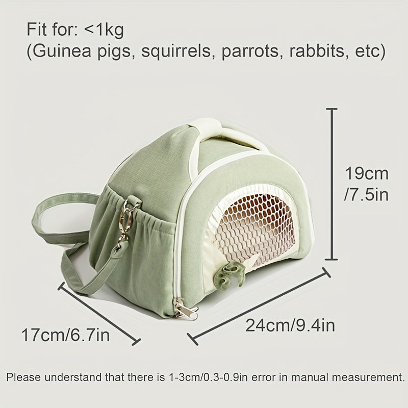 Portable Pet Backpack - Breathable Cotton Guinea Hamster Travel Carrier With Zipper Closure, Side Pockets For Snacks And Toys, Perfect For Outdoor Adventures