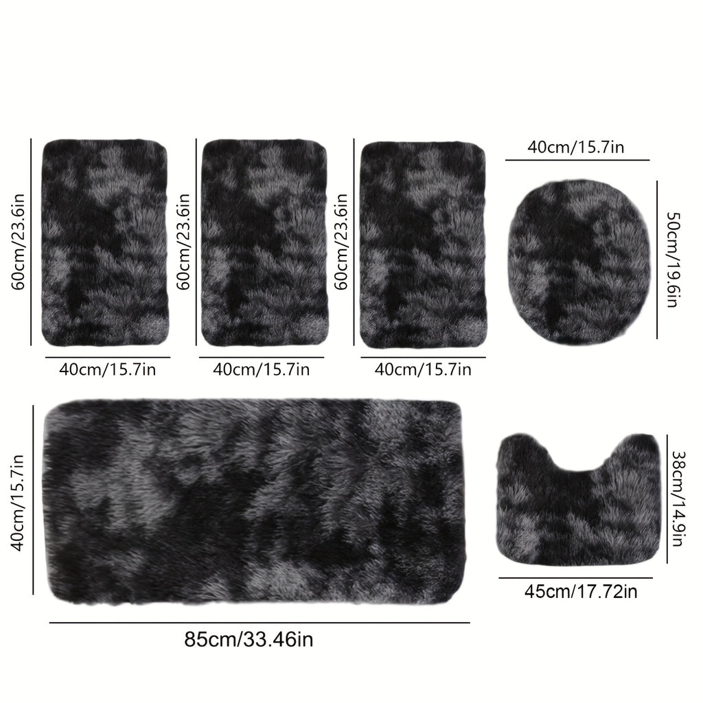 New Mixed Color Bath Mats, Whole Room Bath Rugs, Tie-Dye 3/4/5/6pcss Toilet Mats Universal Soft Bathroom Rugs Sets 3/4/5/6pcs Water Absorption Bathroom Carpet Set, Non Slip Bath Rugs Set, Thick Machine Washable Easy to Dry Da