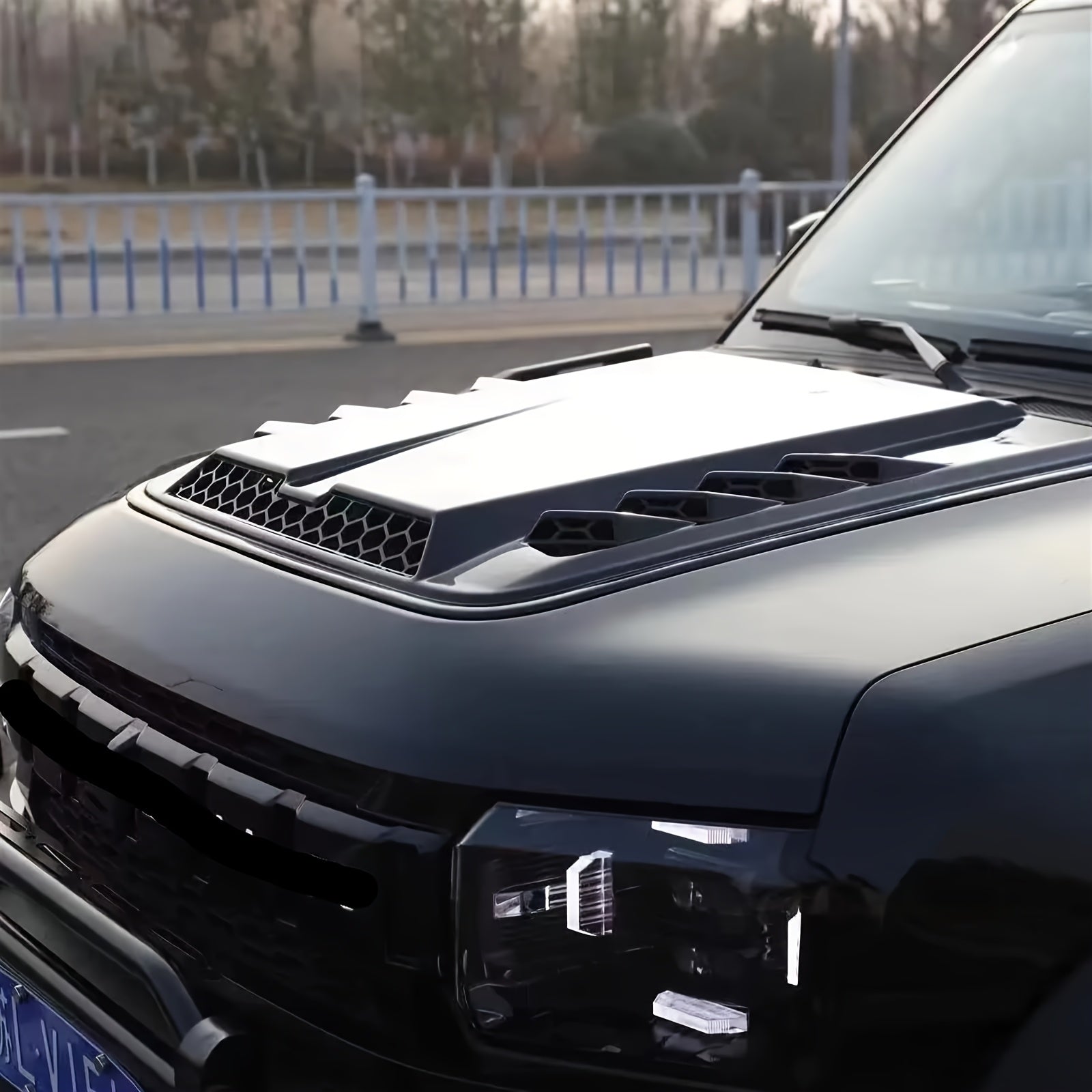 Polished ABS Universal Car Hood Vent Cover - Front Placement Automotive Hood Scoop with Air Flow Inlet for Enhanced Cooling - Fits Most Vehicles