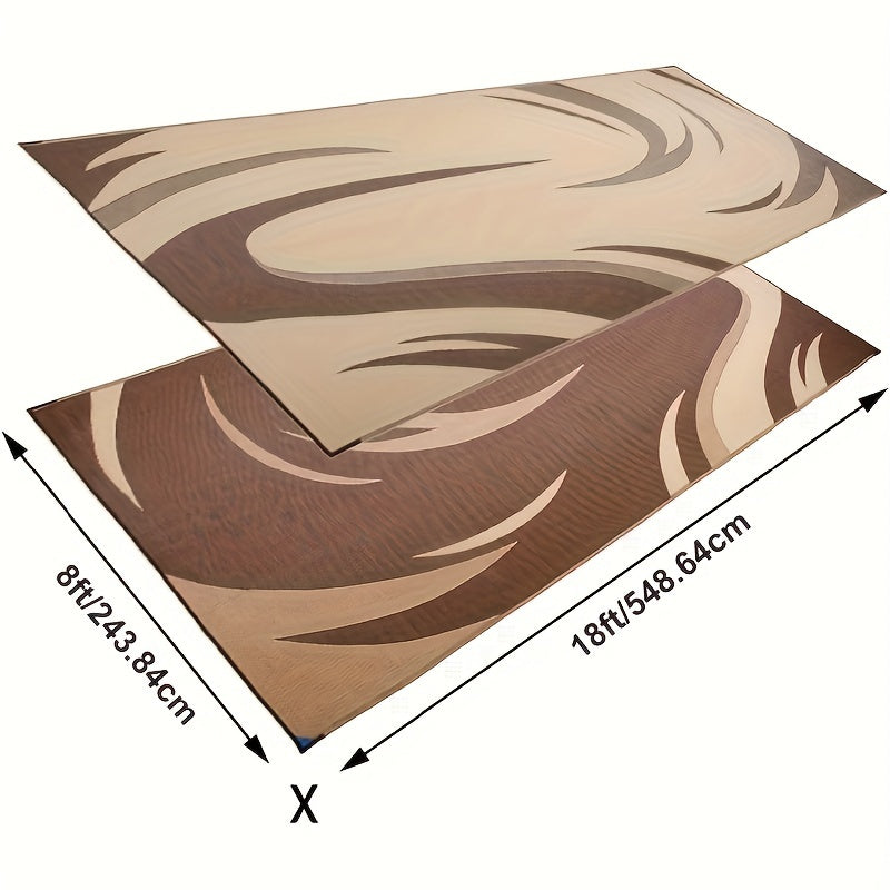 1pc Outdoor Rug For Patio. 8'X18' Resistant Mat, Reversible Plastic Camping Rugs, Rv, Porch, Deck, Camper, Balcony, Backyard